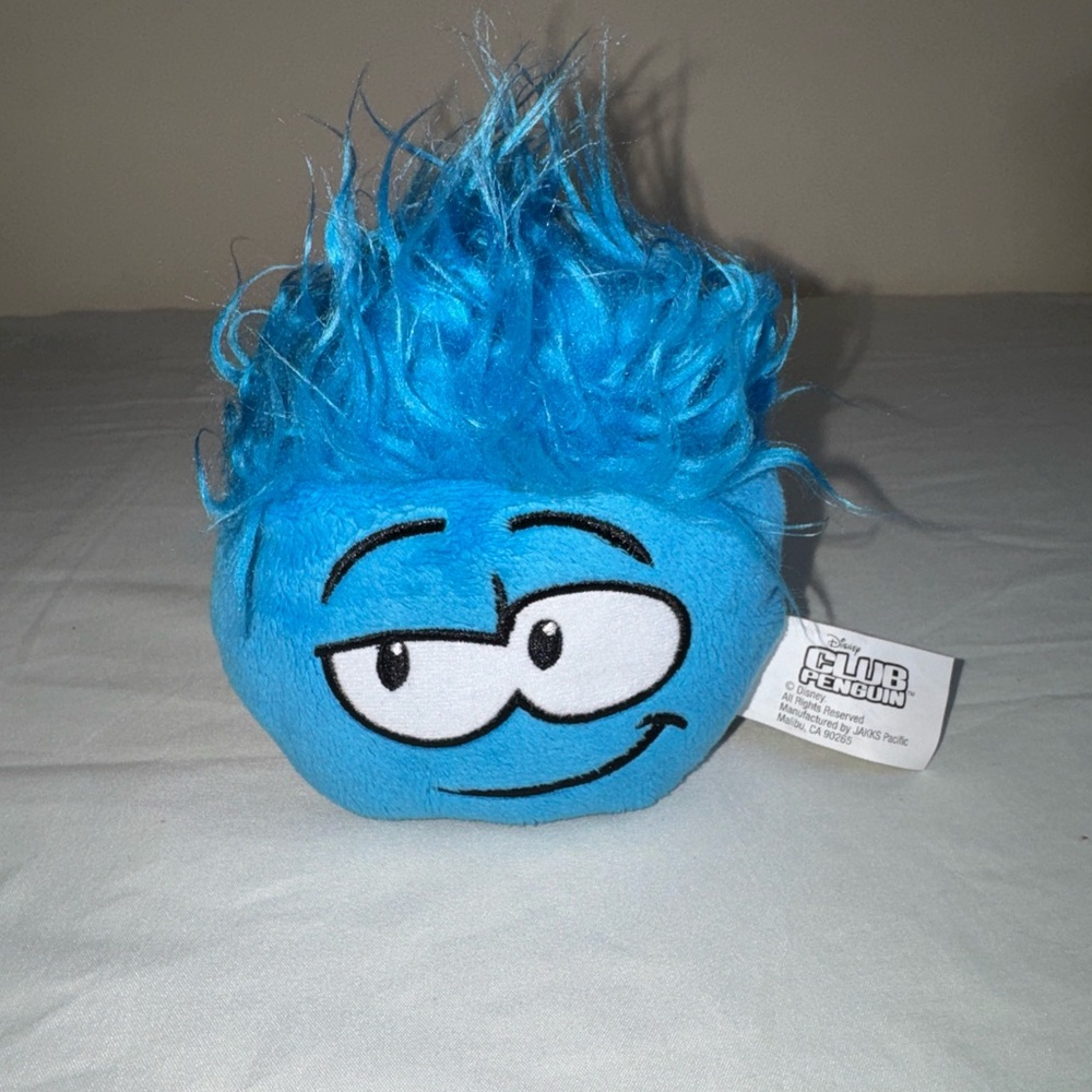 Original Penguin Bright Blue Fuzzy Puffle Plush